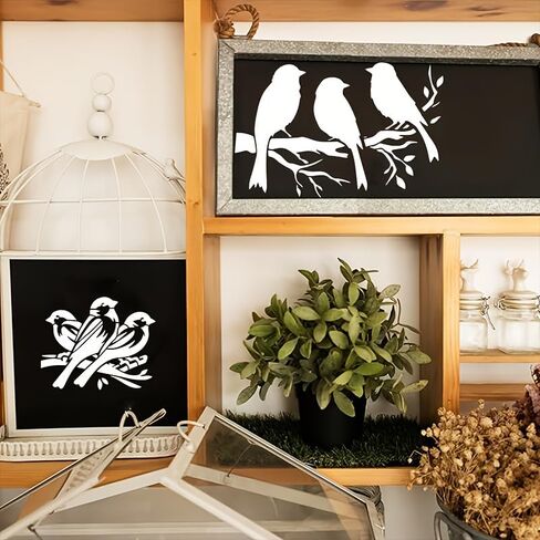 Birds Stencils for Painting on Wood Crafts - Reusable Hummingbird on Tree Branch Stencil for Card Making, Wall, Fabric, Shirt, Furniture in Saudi Arabia