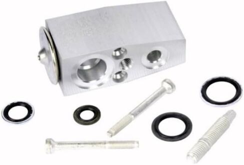 KarParts360 For Chevy Sonic 2012 Thermal Expansion Valve Set | Aluminum | Natural | Female Suction Outlet and Inlet Fitting | Female Liquid Outlet and Inlet Fitting in Saudi Arabia