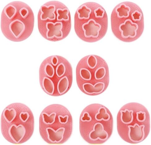 Polymer Clay Floral & Leaf Pink Polymer Clay Earrings PP Polymer Clay Cutters Leaf & Butterfly Micro Clay Earrings in Saudi Arabia