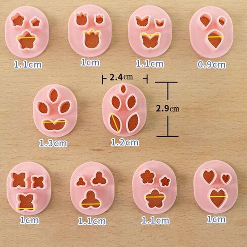 Polymer Clay Floral & Leaf Pink Polymer Clay Earrings PP Polymer Clay Cutters Leaf & Butterfly Micro Clay Earrings in Saudi Arabia