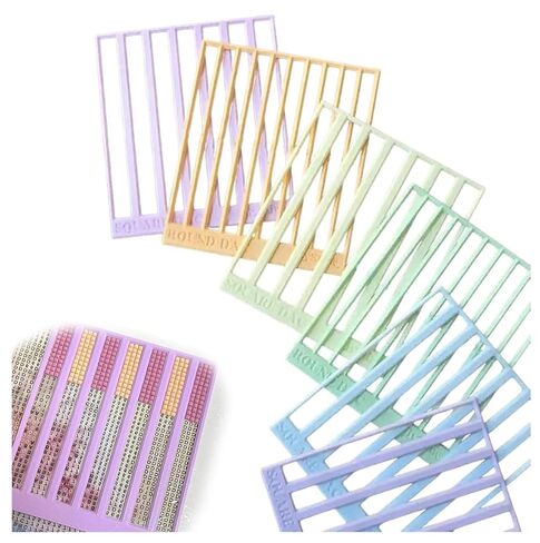Diamond Painting Ruler 6 Pack - Compatible with Diamond Art Club Round Canvases | Round/Square Drill Placement Guide Tool with Non-Slip Grip for Diamond Art, Tools and Accessories in Saudi Arabia