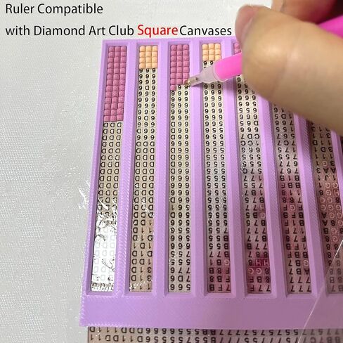Diamond Painting Ruler 6 Pack - Compatible with Diamond Art Club Round Canvases | Round/Square Drill Placement Guide Tool with Non-Slip Grip for Diamond Art, Tools and Accessories in Saudi Arabia