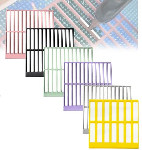 Diamond Painting Ruler 6 Pack - Compatible with Diamond Art Club Round Canvases | Round/Square Drill Placement Guide Tool with Non-Slip Grip for Diamond Art, Tools and Accessories in Saudi Arabia