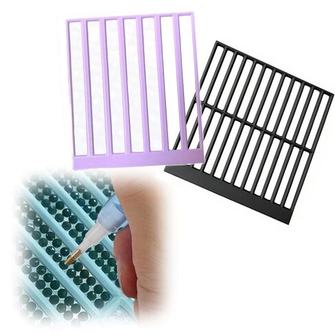 Diamond Painting Ruler 6 Pack - Compatible with Diamond Art Club Round Canvases | Round/Square Drill Placement Guide Tool with Non-Slip Grip for Diamond Art, Tools and Accessories in Saudi Arabia
