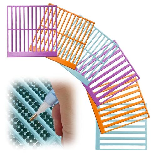 Diamond Painting Ruler 6 Pack - Compatible with Diamond Art Club Round Canvases | Round/Square Drill Placement Guide Tool with Non-Slip Grip for Diamond Art, Tools and Accessories in Saudi Arabia