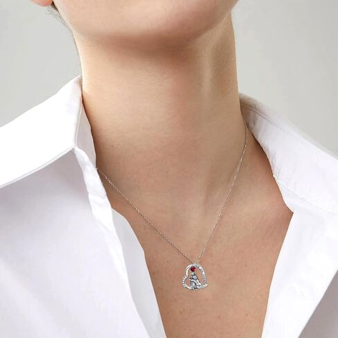 SIMONLY Mothers Day Gifts 925 Sterling Silver Dog Necklace Dog Pendant Necklace for Girls Dog Memorial Jewelry Gifts for Women Dog Lovers in Kuwait