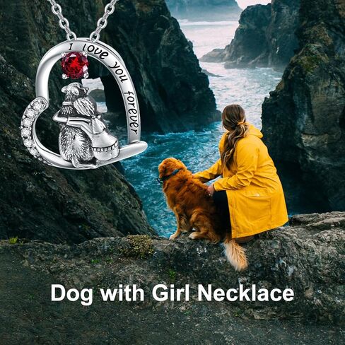 SIMONLY Mothers Day Gifts 925 Sterling Silver Dog Necklace Dog Pendant Necklace for Girls Dog Memorial Jewelry Gifts for Women Dog Lovers in Kuwait