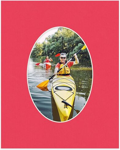 8x11 Mat Bevel Cut for 6x9 Photos - Precut Aquamarine Blue Oval Shaped Photo Mat Board Opening - Acid Free Matte to Protect Your Pictures - Bevel Cut for Family Photos, Pack of 1 Matboard in Kuwait