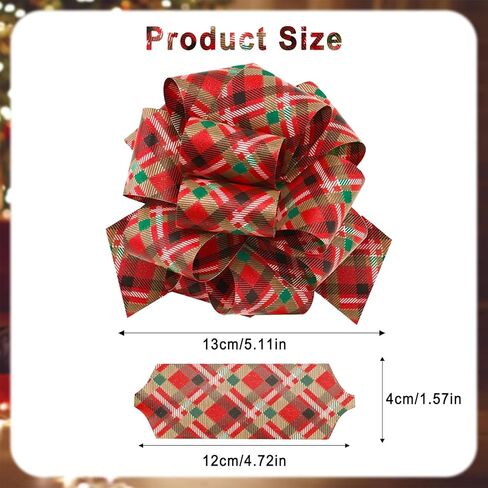 12 pcs Christmas Bows for Gift Wrapping,5 inch Wide Christmas Pull Bows for Presents,Xmas Gift Bows for Gift Baskets,Christmas Tree,Christmas Decorations,Wine Bottles（Mixed Color ） in Saudi Arabia