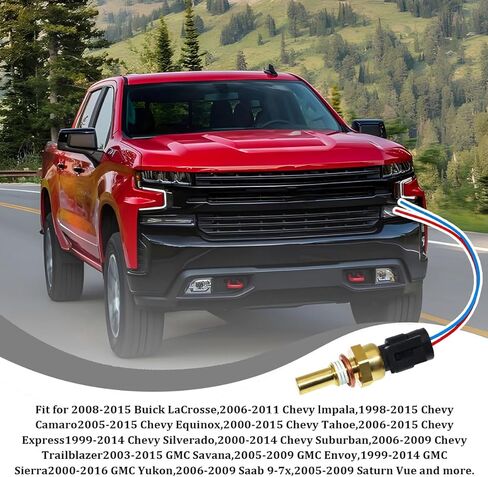 Car Engine Coolant Temperature Sensor, Vehicles Cooling Water Temp Sensor with Connector Pigtail Harness, Automotive OEM# 19236568 Replacement, Compatible with Avalanche Cobalt Aveo in Saudi Arabia