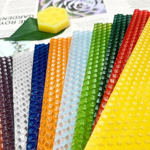 kissingfish Beeswax Candle Making Kit, Colored Beeswax Candle Sheets 12 Pcs, Full DIY Candle Making Kit Include 10 Cotton Candle Wicks,6 Bee Ornaments Decor, 50cm Lace, 6 Gift Tags with Paper Rope in Saudi Arabia