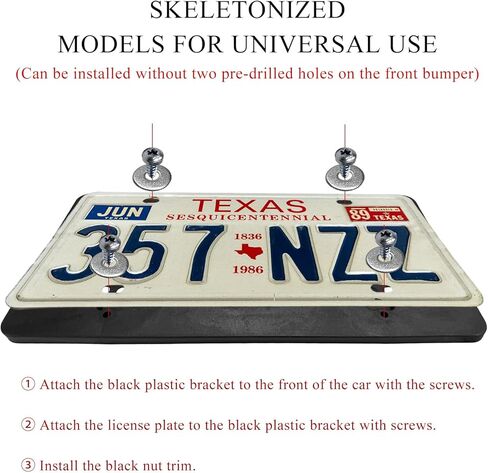 License Plate Frame Bracket Holder, Car License Plate Bracket Mounting Kit with Screws, Universal Front & Rear Bumper License Plate Holder Mount Adapter, Car Accessories in Saudi Arabia