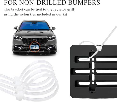 License Plate Frame Bracket Holder, Car License Plate Bracket Mounting Kit with Screws, Universal Front & Rear Bumper License Plate Holder Mount Adapter, Car Accessories in Saudi Arabia