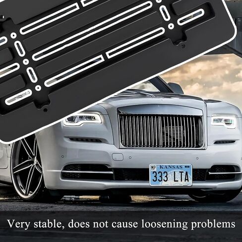 License Plate Frame Bracket Holder, Car License Plate Bracket Mounting Kit with Screws, Universal Front & Rear Bumper License Plate Holder Mount Adapter, Car Accessories in Saudi Arabia