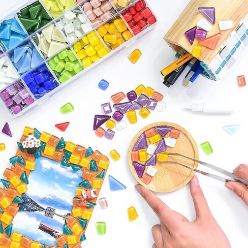 Mosaic Tiles for Crafts 200g, Vase Fillers for Centerpieces, Mosaic Glass Pieces for Garden, Home Decoration, DIY Art Projects in Saudi Arabia