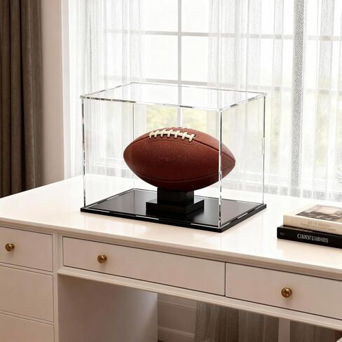 8 Inch Acrylic Case for Display, Clear Display Acrylic Box for Collectibles, Alternative Glass Case with Matt Black Stand for Display Action Figures in Saudi Arabia
