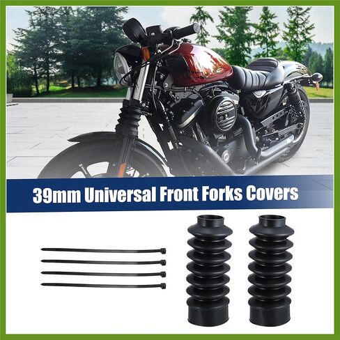 2 Pcs Motorcycle Front Fork Guards Covers Shock Absorbers Boots 39mm Universal for Harley Sportster XL883 1200 for ATV UTV Replace Parts Vehicle Components in Saudi Arabia