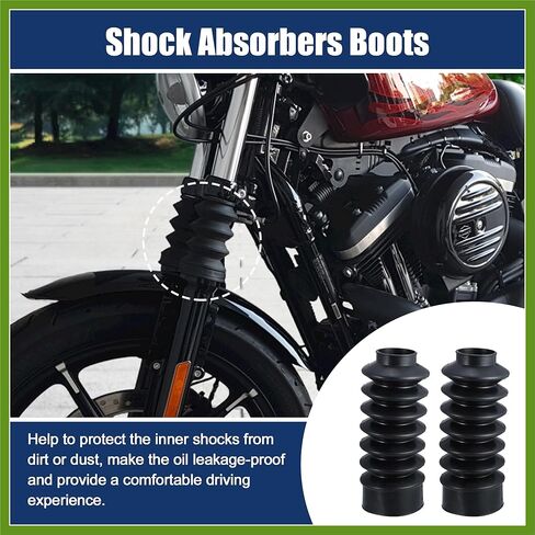 2 Pcs Motorcycle Front Fork Guards Covers Shock Absorbers Boots 39mm Universal for Harley Sportster XL883 1200 for ATV UTV Replace Parts Vehicle Components in Saudi Arabia