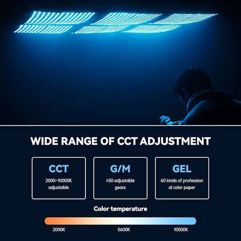 GVM 200W Flexible Led Video Light with Bluetooth Control, 360 Full Color RGB Studio Light, 2000K-10000K Foldable Photography Light with Softbox, 16 Kinds Lighting Scene, 1400pcs Led Beads in Saudi Arabia
