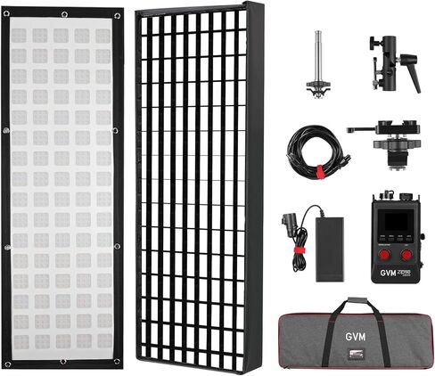 GVM 200W Flexible Led Video Light with Bluetooth Control, 360 Full Color RGB Studio Light, 2000K-10000K Foldable Photography Light with Softbox, 16 Kinds Lighting Scene, 1400pcs Led Beads in Saudi Arabia