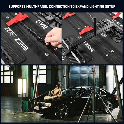 GVM 200W Flexible Led Video Light with Bluetooth Control, 360 Full Color RGB Studio Light, 2000K-10000K Foldable Photography Light with Softbox, 16 Kinds Lighting Scene, 1400pcs Led Beads in Saudi Arabia