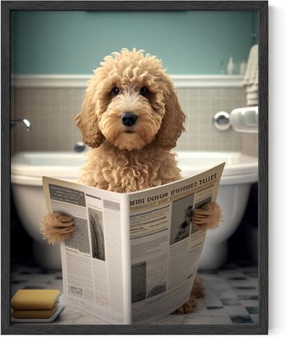 لوحة فنية جدارية للكلاب من Golden Doodle Puppy، ملصق فردي (11 × 14) بوصة غير مؤطر، فن لطيف للكلاب، فن مضحك للكلاب، عاشق رسومات الشعار المبتكرة الذهبية، صور رسومات الشعار المبتكرة الذهبية، ديكور مضحك للكلاب، ديكور رسومات الشعار المبتكرة الذهبية in Kuwait