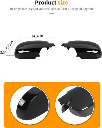 Black Fully Mirror Caps Covers Compatible with 2007-2014 Chevy Silverado GMC Sierra Avalanche Tahoe Suburban Yukon Escalade ESV Side View Door Mirror Cover Caps (Left Right) in Saudi Arabia