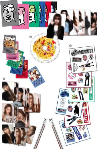 LE SSERAFIM SPAGHETTI Compact Album [Hong Eunchae Ver.] CD + Photobook + Photocard + Postcard + Sticker (Ragu Red) in Saudi Arabia