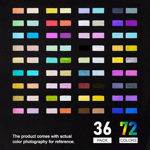 LeoDream 72 Colors Two-Color Dual Tip Acrylic Paint Markers Pens, 36 Pack Brush tip coloring markers for adults DIY Crafts Art Supplies Stocking Stuffers for Rock, Wood, Fabric, Glass, Christmas Gifts in Saudi Arabia