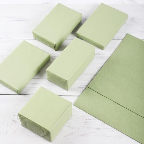 100 Sheets 20 * 14 Inches Green Tissue Paper for Gift Wrapping, Sage Green Wrapping Tissue for Gift Bags for Baby Shower Wedding Birthday DIY Craft (Sage Green) in Saudi Arabia