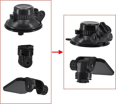 Windshield Suction Cup Mount Holder & Dashboard Adhesive Sticky Mounting Bracket Compatible with Rove R2-4K, R2-4K PRO, Stealth 4K, Stealth 4K PRO, Insignia NS-DCDCHH2 Dash Cam Series in Saudi Arabia