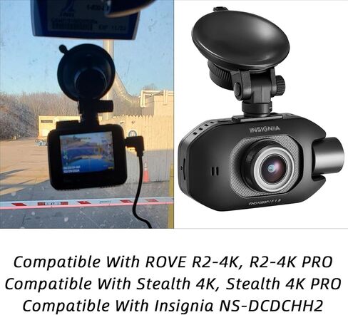 Windshield Suction Cup Mount Holder & Dashboard Adhesive Sticky Mounting Bracket Compatible with Rove R2-4K, R2-4K PRO, Stealth 4K, Stealth 4K PRO, Insignia NS-DCDCHH2 Dash Cam Series in Saudi Arabia