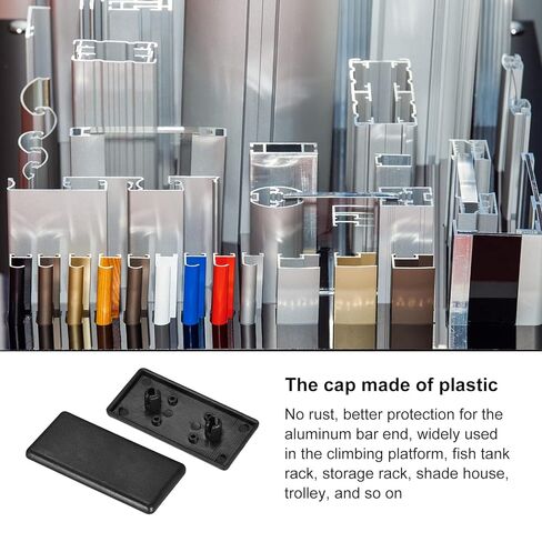 Single Hole Rectangle Aluminum Extrusion End Cap [for Aluminum bar end,Storage Rack] - 40x80mm / 10pcs in Saudi Arabia