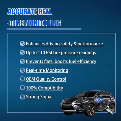 Set of 4 TPMS Sensor 42607-33021 Tire Pressure Monitor Sensor 315MHz Compatible for Toyota Lexus Scion Pontiac Camry Corolla Rav4 Highlander Prius Sienna 4Runner Tacoma Replace#42607-33011 PMV-107J in Kuwait