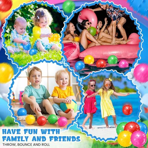 Lenwen 200 Pcs Knobby Balls 6.3 Inch Soft Bouncy Balls Bulk Inflatable Sensory Ball with Air Pump Spiky Massage Stress Balls Bouncy Party Favor for Kids Baby Toddlers Playground Backyard Pool, 5 Color in Saudi Arabia