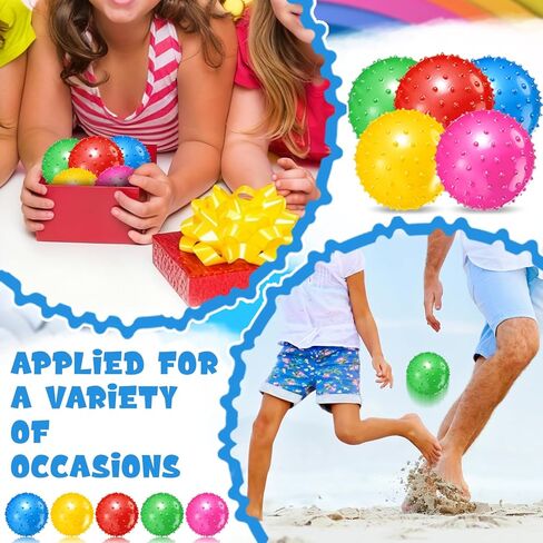 Lenwen 200 Pcs Knobby Balls 6.3 Inch Soft Bouncy Balls Bulk Inflatable Sensory Ball with Air Pump Spiky Massage Stress Balls Bouncy Party Favor for Kids Baby Toddlers Playground Backyard Pool, 5 Color in Saudi Arabia