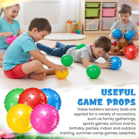 Lenwen 200 Pcs Knobby Balls 6.3 Inch Soft Bouncy Balls Bulk Inflatable Sensory Ball with Air Pump Spiky Massage Stress Balls Bouncy Party Favor for Kids Baby Toddlers Playground Backyard Pool, 5 Color in Saudi Arabia