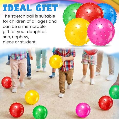 Lenwen 200 Pcs Knobby Balls 6.3 Inch Soft Bouncy Balls Bulk Inflatable Sensory Ball with Air Pump Spiky Massage Stress Balls Bouncy Party Favor for Kids Baby Toddlers Playground Backyard Pool, 5 Color in Saudi Arabia