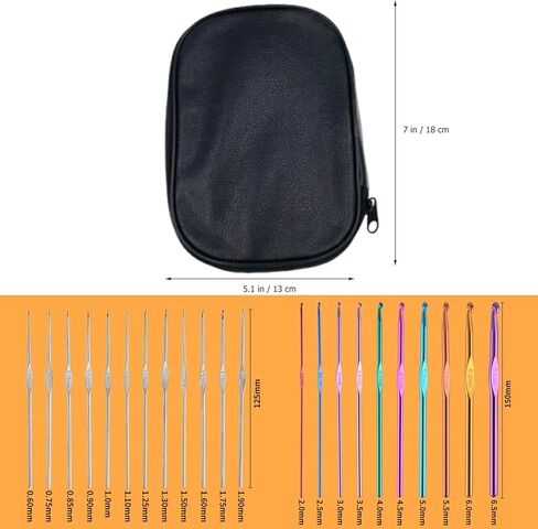 23 PCS Crochet Hooks Set Ergonomic Aluminum Handles Steel Tips Yarn Needles Crochet Accessories with Storage Case(Pink) in Saudi Arabia