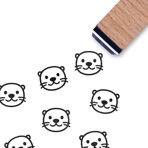 Otter Face Rubber Stamp, 3/5 Inch Small Mini Stamp for Scrapbooking Card Making Planner in Saudi Arabia