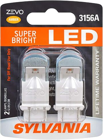 سيلفانيا - لمبة بيضاء 3156 ZEVO LED - لمبة LED ساطعة، مثالية لأضواء الجري أثناء النهار (DRL) والأضواء الاحتياطية/الخلفية (تحتوي على لمبتين) in Kuwait