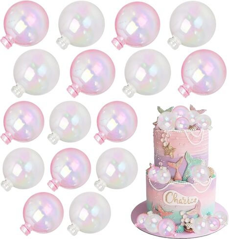 MEMOVAN Purlpe الذهب والأبيض الكرة كعكة توبر 32PCS الملونة الكرة كعكة الديكور بالونات صغيرة كعكة توبر العصي رغوة كرات كعكة يختار DIY الكرة كب كيك إدراج لحفل زفاف الطفل دش عيد ميلاد in Saudi Arabia