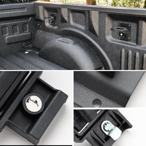 4 قطع من Auovo لسرير الشاحنة، لوحات دعامات ربط للأسفل لسيارة Ford F150 F250 F350 2015-2023، استبدال FL3Z-9928408-AB ملحقات لوحة تقوية خطاف تحميل السرير مع 18 قطعة براغي توركس وأداة تثبيت in Saudi Arabia
