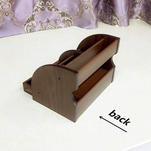 Desk organizer wood remote control holder with long drawer Office stationery storage and sorting organizer household small sundries storage box HeBen1025 in Saudi Arabia