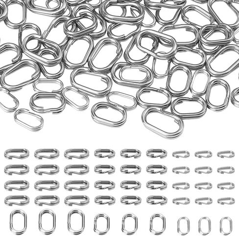 PH PandaHall 150pcs 3 Sizes Double Jump Rings, 304 Stainless Steel Oval Split Rings 7/8/10mm Double Loop Ring Small Key Rings Linking Ring for Pendant Key Chain Jewelry Making Fishing in Saudi Arabia