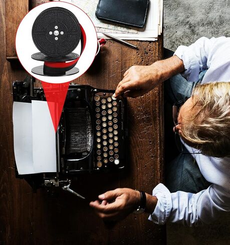 زوجان من شريط حبر الآلة الكاتبة، شريط آلة كاتبة عالمي مع حبر أسود وأحمر بديل لبكرة مزدوجة يناسب عالميًا معظم النماذج العتيقة، متين (أحمر/أسود) in Kuwait