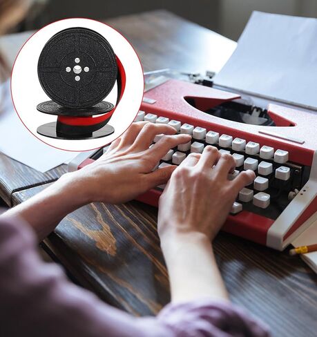 زوجان من شريط حبر الآلة الكاتبة، شريط آلة كاتبة عالمي مع حبر أسود وأحمر بديل لبكرة مزدوجة يناسب عالميًا معظم النماذج العتيقة، متين (أحمر/أسود) in Kuwait