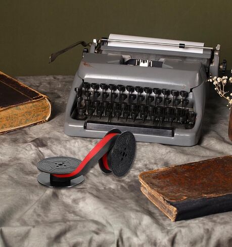 زوجان من شريط حبر الآلة الكاتبة، شريط آلة كاتبة عالمي مع حبر أسود وأحمر بديل لبكرة مزدوجة يناسب عالميًا معظم النماذج العتيقة، متين (أحمر/أسود) in Kuwait