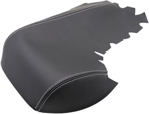 FZJDSD Leather Center Console Lid Armrest Cover Skin Gray Stitch Compatible with Lexus IS200 IS250 IS300 IS350 2014 2015 2016 2017 White Stitching in Saudi Arabia
