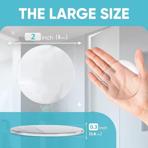8 Pack Clear Door Stoppers - Self Adhesive & Discreet Door Knob Wall Protector, Shock Absorbent Door Handle Stopper, Transparent Anti-Slam Noise Reduction Pads for Office Doors and Wall Protection in Saudi Arabia